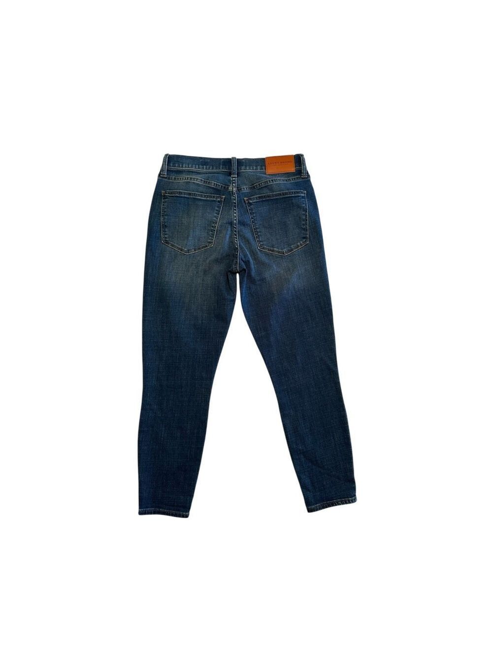 Lucky Brand Mid Rise Crop AVA Jeans Womens Size 6 / 28 Blue Denim Tapered Leg - Picture 2 of 16